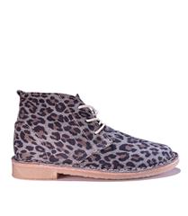 NEW EARTH LEOPARD GREY PRINT LEATHER SHOES 