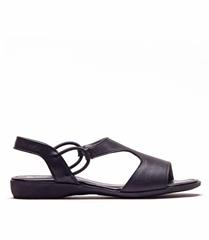 FROGGIE BLACK SLINGBACK FLAT SANDAL - 12104