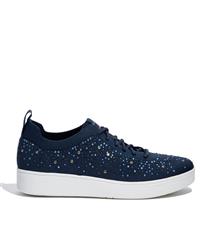 FITFLOP MIDNIGHT NAVY RALLY OMBRE CRYSTAL KNIT SNEAKERS