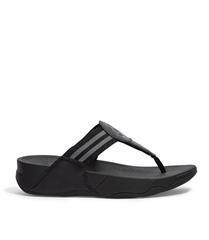 FITFLOP ALL BLACK WALKSTAR WEBBING SANDALS