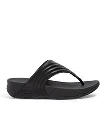 FIT FLOP ALL BLACK WALKSTAR LEATHER SANDALS