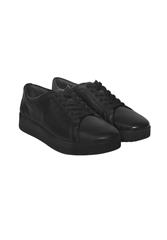 FIT FLOP ALL BLACK RALLY LEATHER SNEAKER 