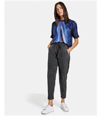GERRY WEBER GRAPHITE SUEDE TEXTURED TRACK PANTS