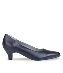 FROGGIE NAVY KITTEN HEEL COURT SHOE 