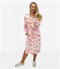 MADE IN ITALY STONE PINK PRINT SHIRT DRESS 