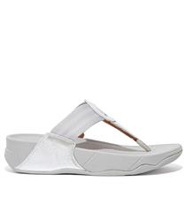 FIT FLOP SILVER WALKSTAR WEBBING TOE-POST SANDAL