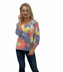 MADE IN ITALY MULTI COLOURED TIEDYE TOP 