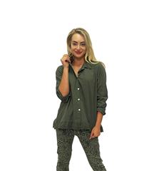 MADE IN ITALY GREEN BUTTON SHIRT 