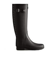 HUNTER BLACK REFINED TALL STUDDED BOOTS