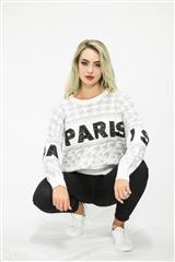 JOLIE WHITE SEQUENCE PARIS KNITTED SWEATER
