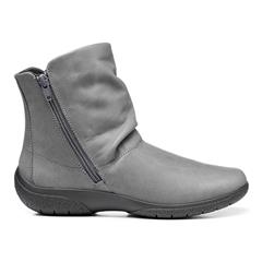 HOTTER GREY LEATHER WHISPER BOOTS 