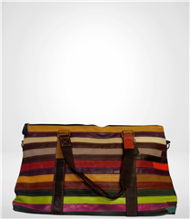 STRIPED MULTICOLOURED LEATHER HANDBAG 