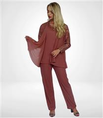 MIA BLUCH SEQUIN THREE PIECE PANT SUIT 