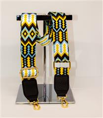 JOLIE YELLOW GEOMETRIC PRINTED HANDBAG STRAP 