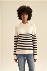 POLO NAVY AND BEIGE STRIPED CHUNKY KNIT 