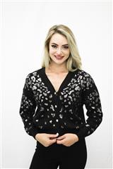 JOLIE BBLACK SEQUIN HEART KNITTED SWEATER