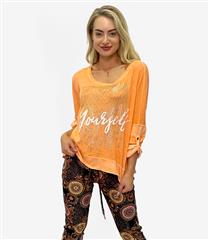 MADE IN ITALY ORANGE PRINTED TOP 