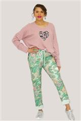 MADE IN ITALY PINK CAMO HEART KNIT