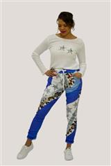MADE IN ITALY BLUE ANIMAL PRINTED STAR PANTS 