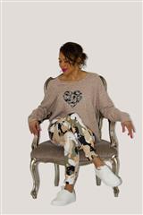 MADE IN ITALY STONE CAMO HEART PRINTED KNITTED SWEATER