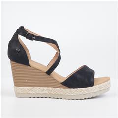 BUTTERFLY FEET BLACK AVERY4 WEDGES