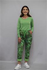 MADE IN ITALY GREEN LONG SLEEVE GLITTER TOP
