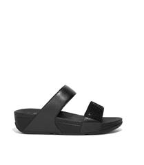 FIT FLOP ALL BLACK LULU CRYSTAL EMBELLISHED SLIDES