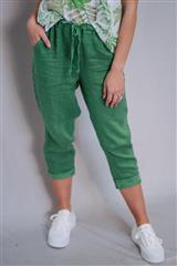 MADE IN ITALY GREEN LINEN PANTS 
