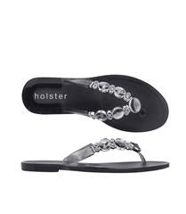 HOLSTER CLEAR GRAPHITE EMBELLISH SANDALS
