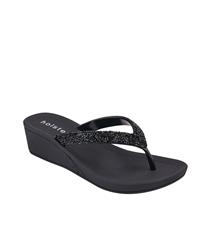 HOLSTER BLACK ALORA WEDGE SANDALS