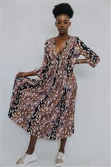 JOLIE BROWN MULTI-COLOURED PRINTED ELAINE DRESS