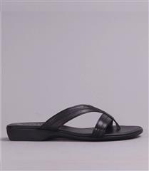 FROGGIE BLACK FLAT THONG SANDAL - 12436