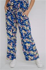 MADE IN ITALY BLUE MULTICOLOURED HEARTS PALAZZO PANTS