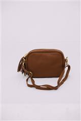 ITALIAN LEATHER BROWN CROSSBODY HANDBAG