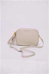 ITALIAN LEATHER BEIGE CROSSBDY HANDBAG