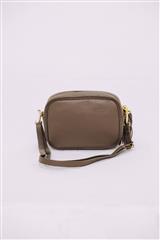 ITALIAN LEATHER SAND CROSSBODY HANDBAG