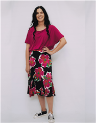 JOLIE REBECCA FLORAL FIT AND FLARE SKIRT 
