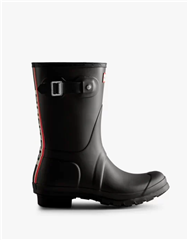HUNTER BLACK ORIGINAL SHORT LOGO BOOTS