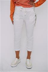 MADE IN ITALY WHITE SEQUENCE POCKET PANTS