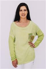 MADE IN ITALY GREEN  SEQUENCE DETAIL POCKET TOP 