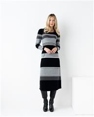 MARBLE  GREY AND BLACK KNITED  DRESS