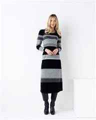 MARBLE  GREY AND BLACK KNITED  DRESS