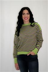 MADE IN ITALY GREEN AND PURPLE STRIPE KNIT