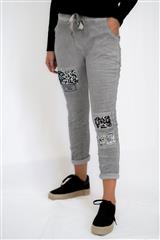 MADE IN ITALY GREY SEQUENCE LOVE PANTS