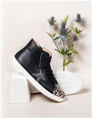 JULZ BLACK HIGH TOP SNEAKER