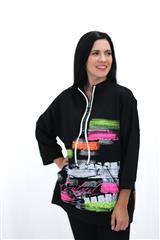 ROSELLA BLACK MULTICOLOUR PRINT HOODIE