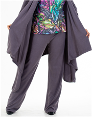 CALYPSO CHARCOAL FLAT FRONT FLOW PANTS