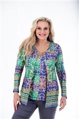 CALYPSO MULTICOLOUR RELAXED BUTTON KNIT JACKET 
