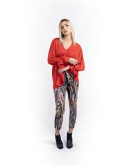 JOLIE RED V-NECK BLOUSE