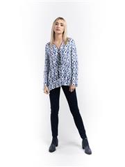 JOLIE BLUE PRINT YVONNE BLOUSE